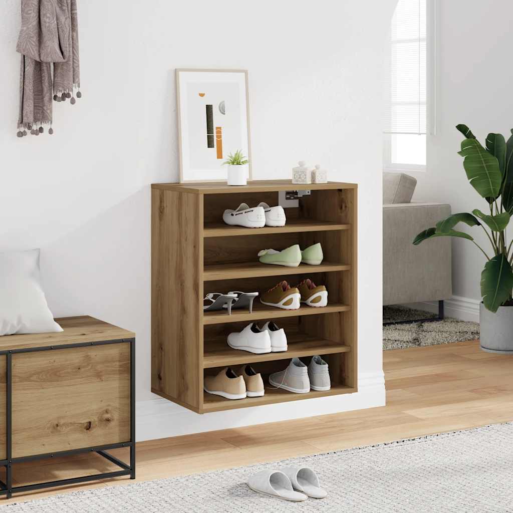 Ormarić za cipele 60x35x70 cm izrađeno drvo umjetni hrast - obrtnički hrast, 1 - number 3.