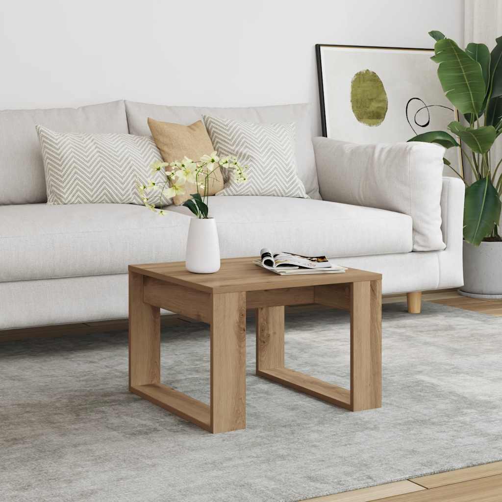 Stolik pomocniczy 50x50x35 cm drewno klejone sztuczny dąb - dąb rzemieślniczy, 1 - number 3.