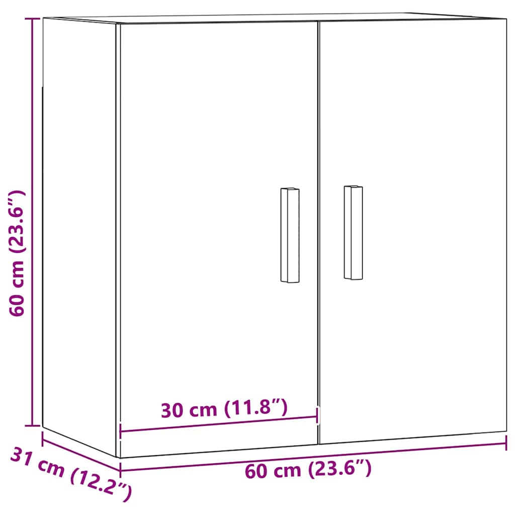 Vægskab 60x31x60 cm konstrueret træ kunsteg - artisan eg, 1, x - number 10.
