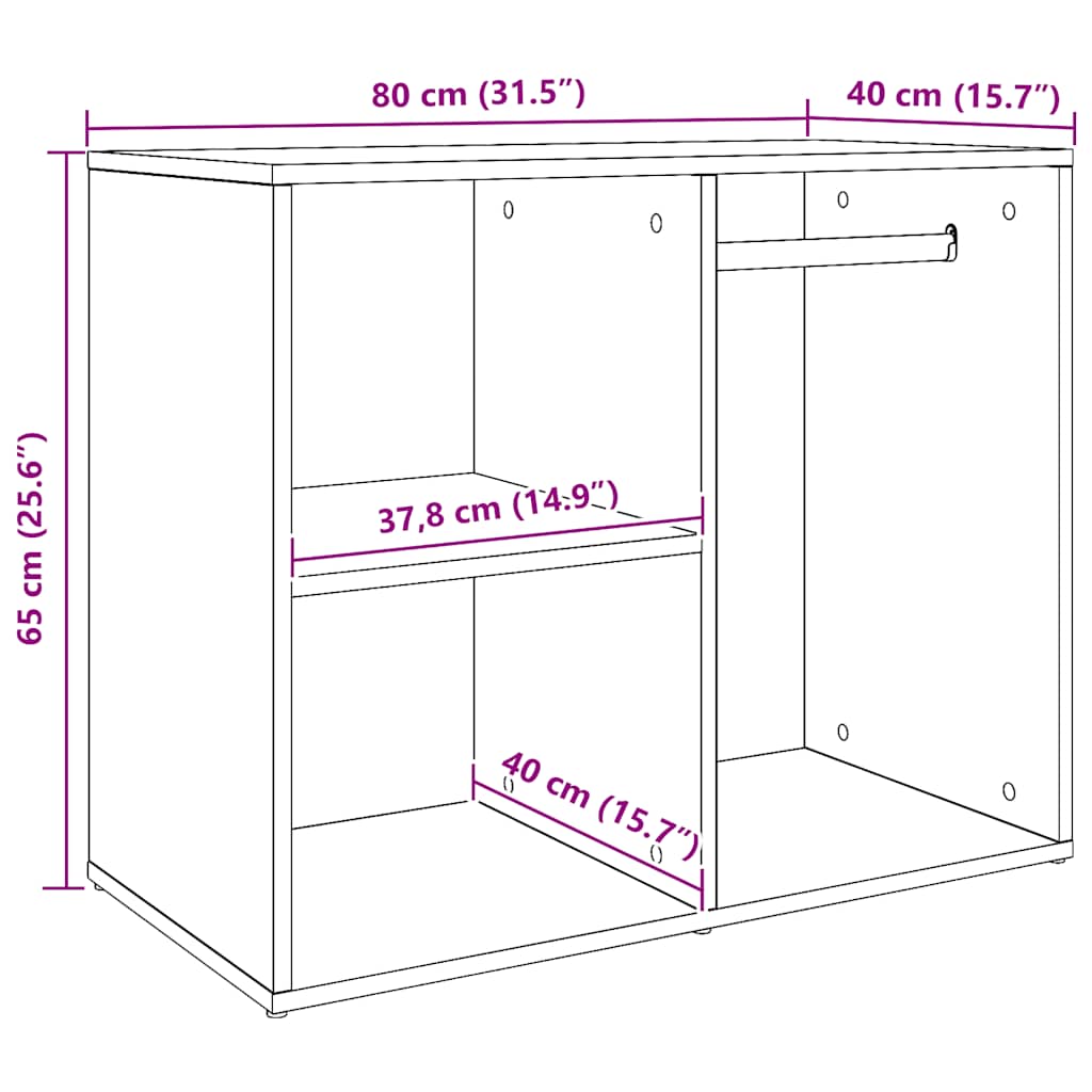Skab 80x40x65 cm konstrueret træ kunsteg - artisan eg, 1 - number 9.