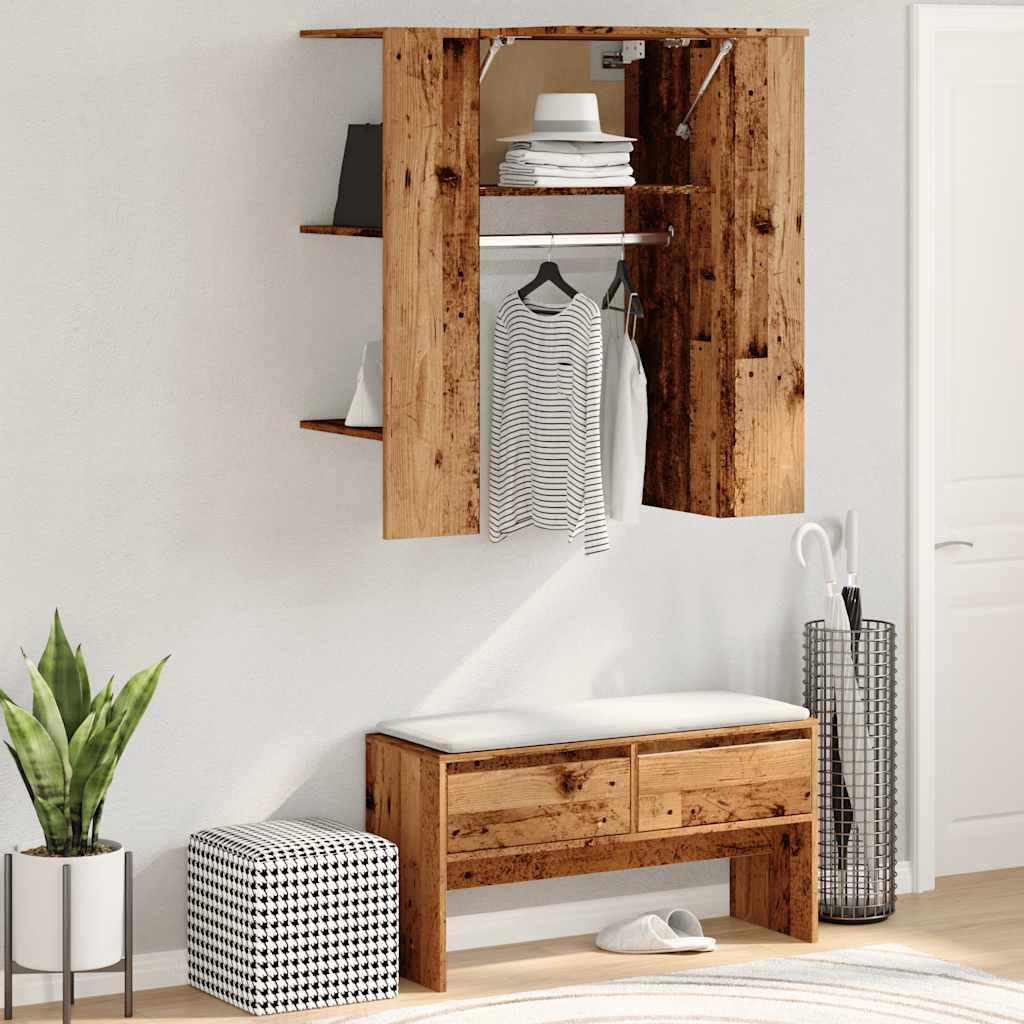 Entrémøbel 97,5x37x99 cm konstrueret træ antikt træ - gammelt træ, 1 - number 3.