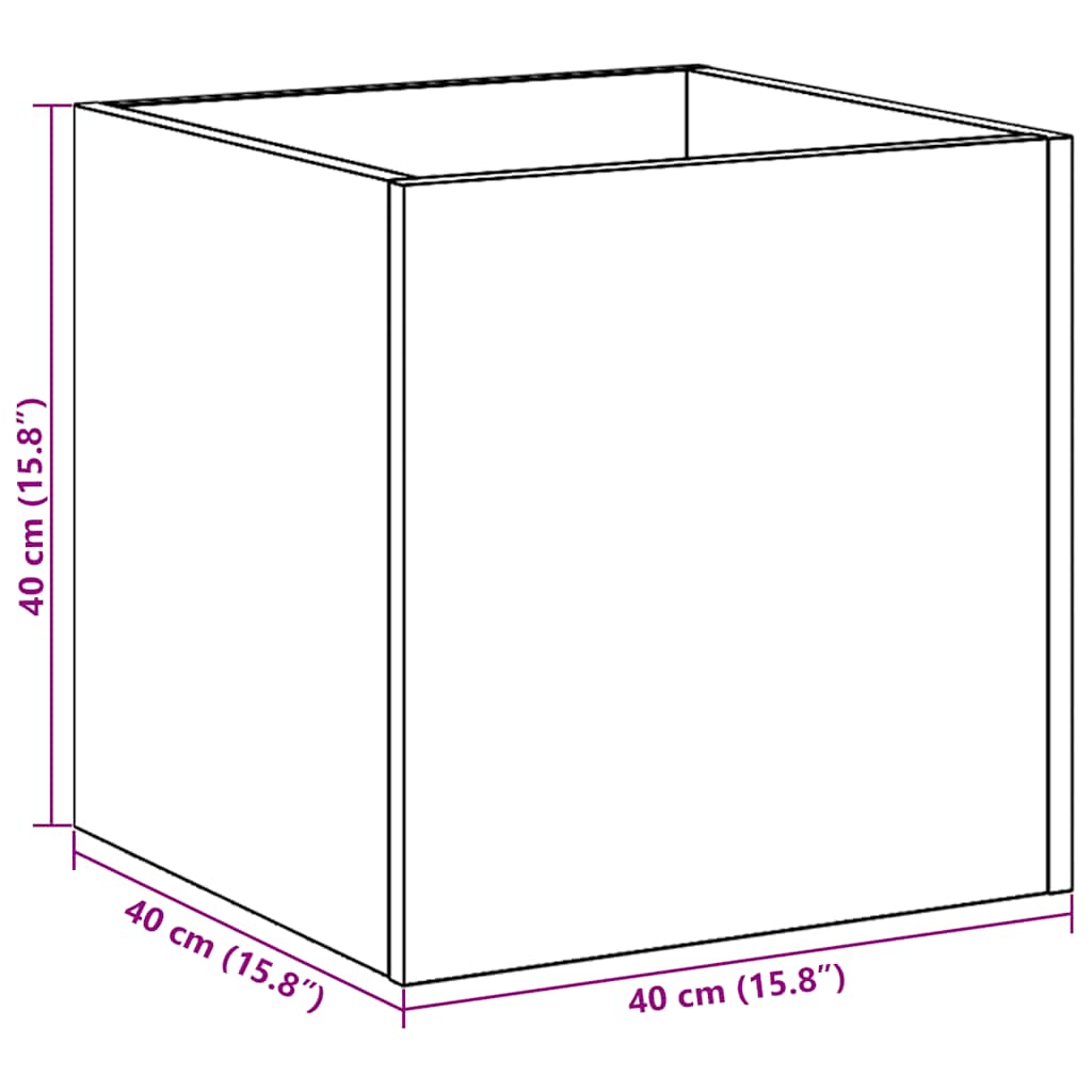 Žardinjera 40x40x40 cm izrađeno drvo umjetni hrast - obrtnički hrast, 1 - number 9.