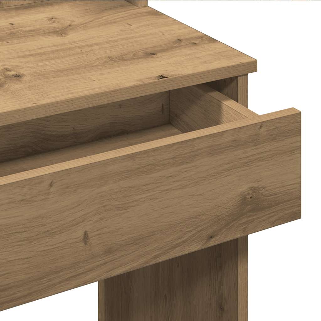 Makeupbord med led-lys 96x40x142 cm kunsteg - artisan eg, 1 - number 11.