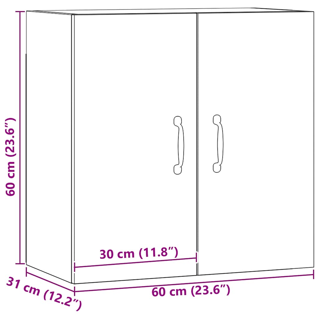 Zidni ormar 60x31x60 cm izrađeno drvo umjetni hrast - umjetni hrast, 1 - number 10.