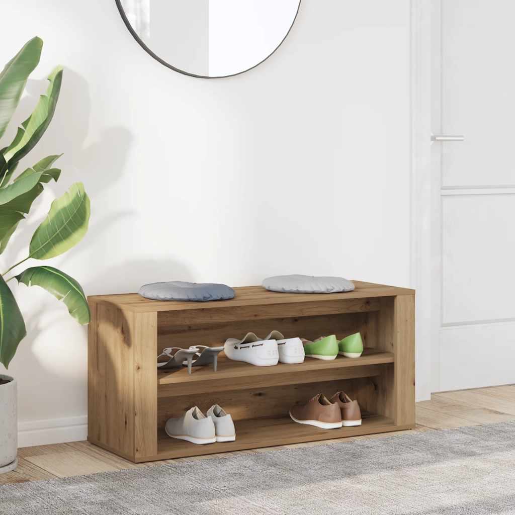 Klupa za cipele 100x35x45 cm obrađeno drvo umjetni hrast - obrtnički hrast, 1 - number 3.