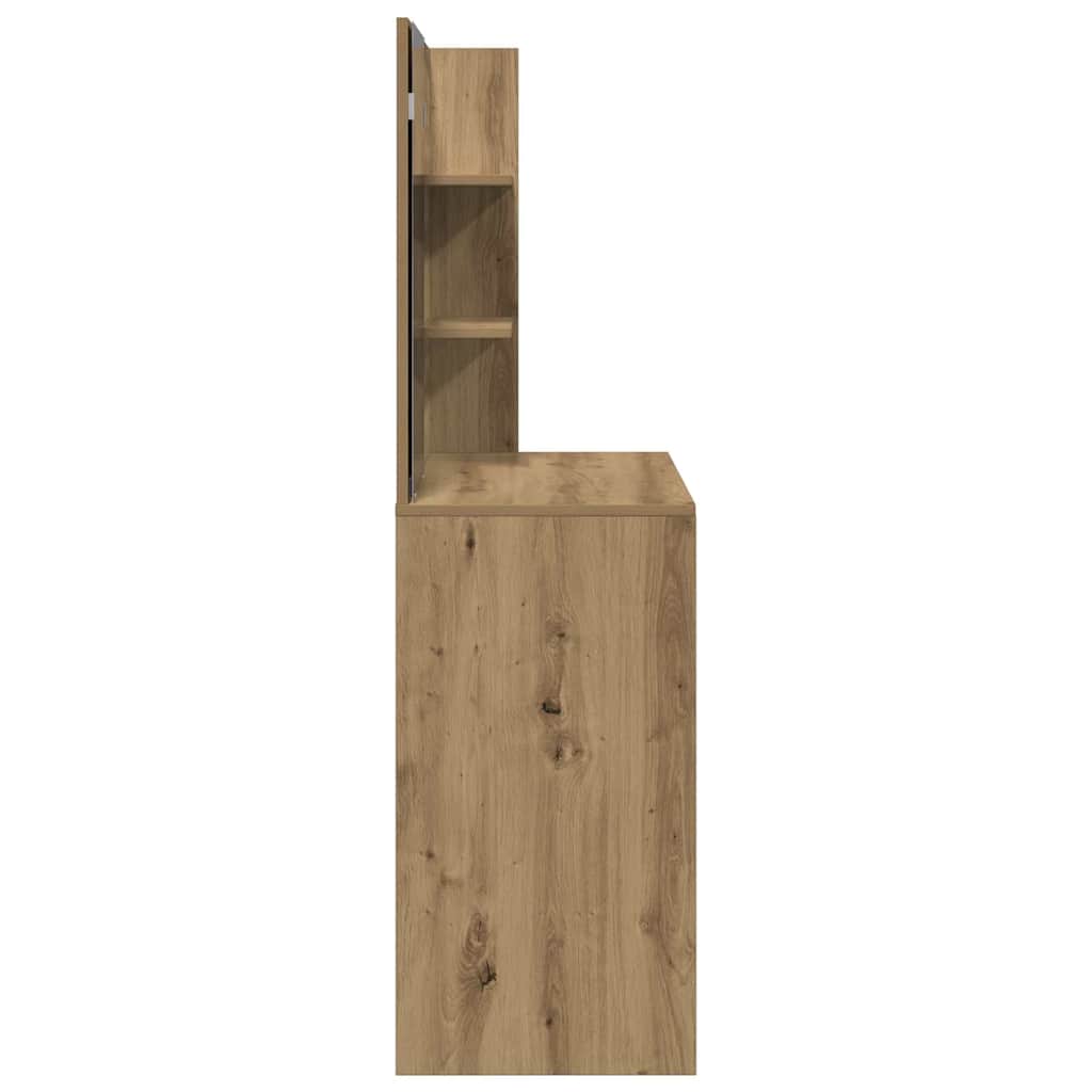 Makeupbord med spejl 74,5x40x141 cm kunsteg - artisan eg, 1 - number 5.
