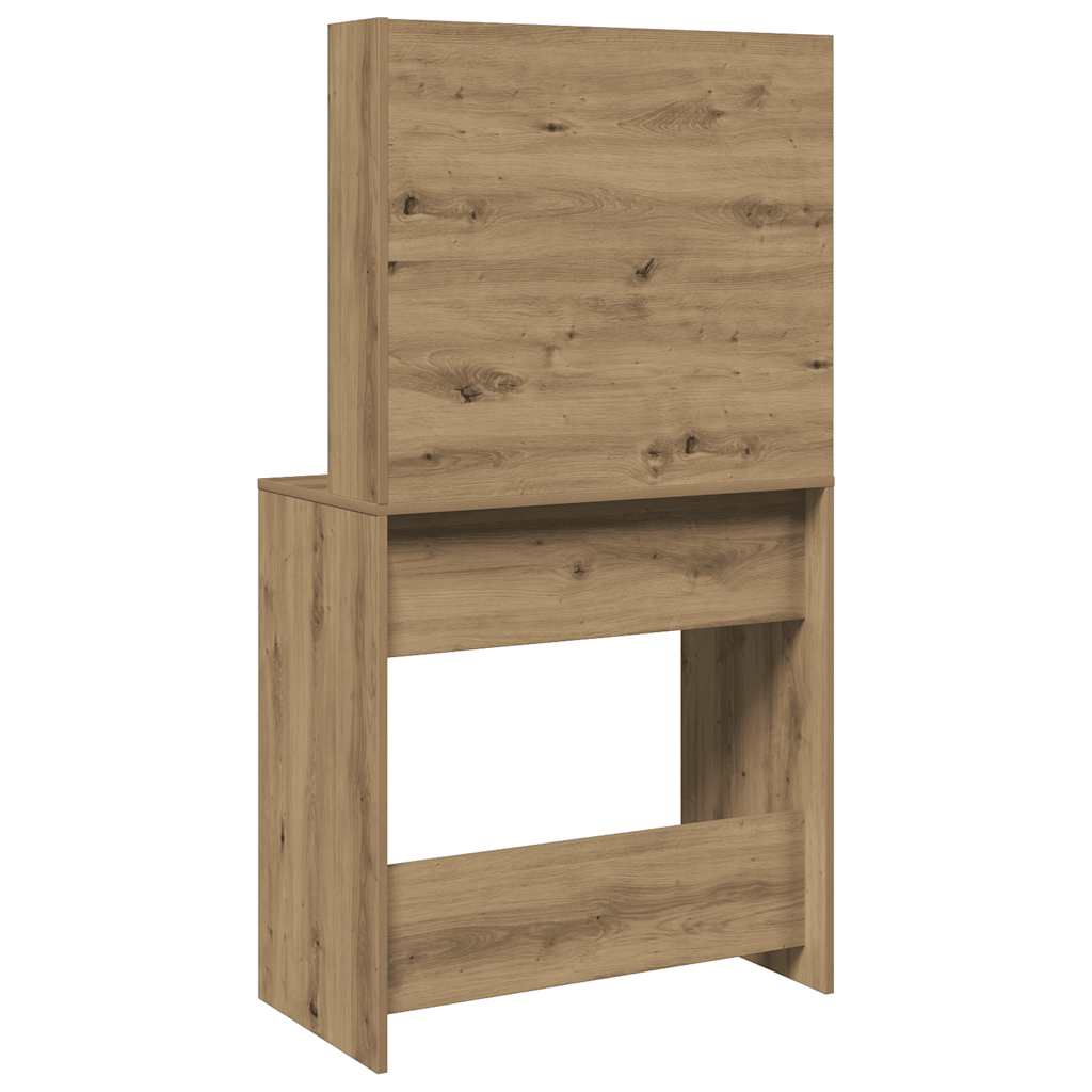Makeupbord med spejl 74,5x40x141 cm kunsteg - artisan eg, 1 - number 6.