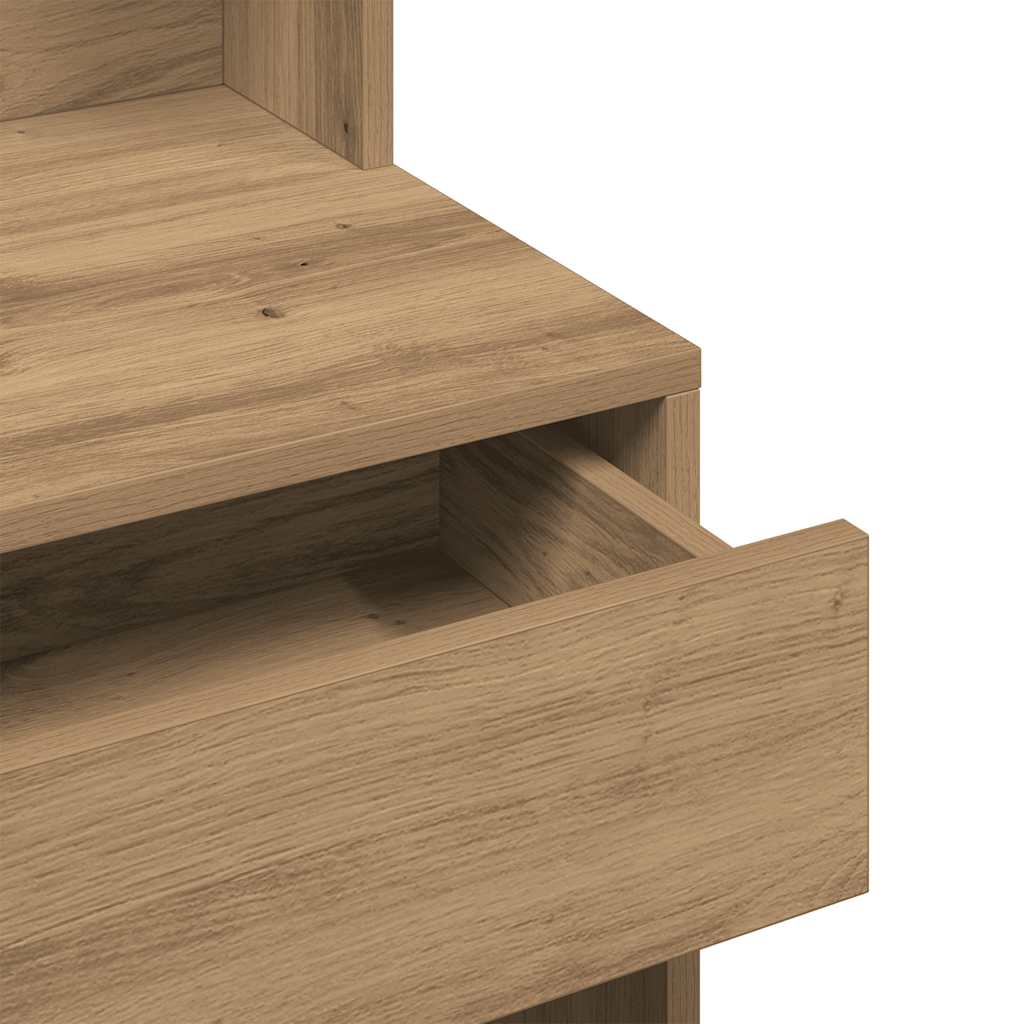 Makeupbord med spejl 74,5x40x141 cm kunsteg - artisan eg, 1 - number 8.