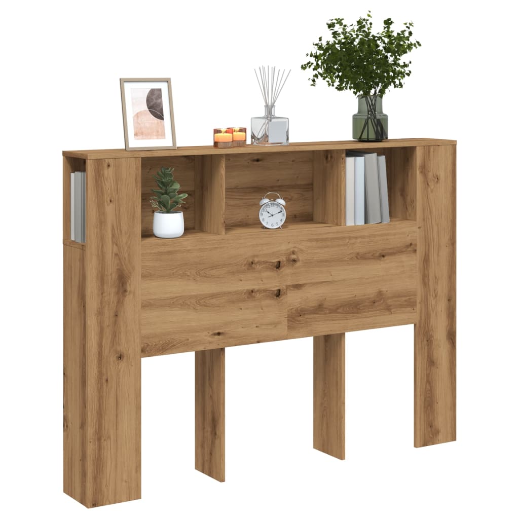 Sengegavl 140x18,5x102,5 cm konstrueret træ kunsteg - artisan eg, 1, x - number 1.