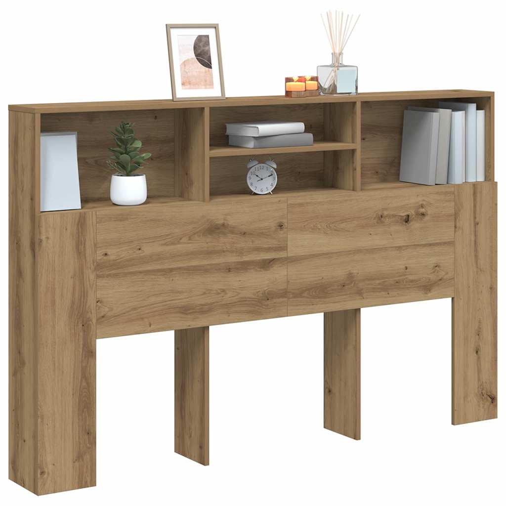 Zagłówek 160x19x103,5 cm drewno klejone sztuczne dąb - dąb, 160 x 19 x 103,5 cm (dł. x szer. x wys.) - number 3.