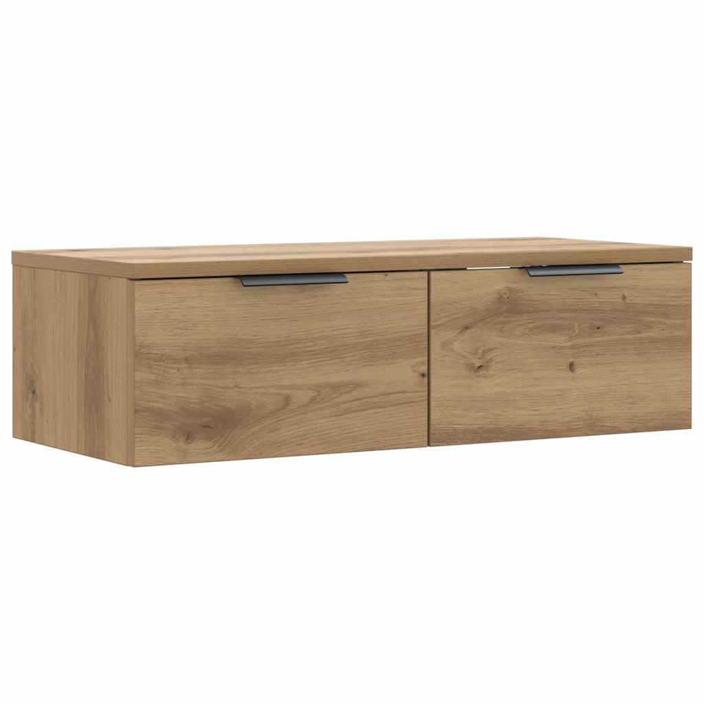 Vægskab 68x30x20 cm konstrueret træ kunsteg - egetræ - number 2.