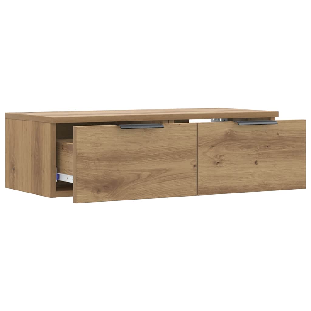 Vægskab 68x30x20 cm konstrueret træ kunsteg - egetræ - number 4.