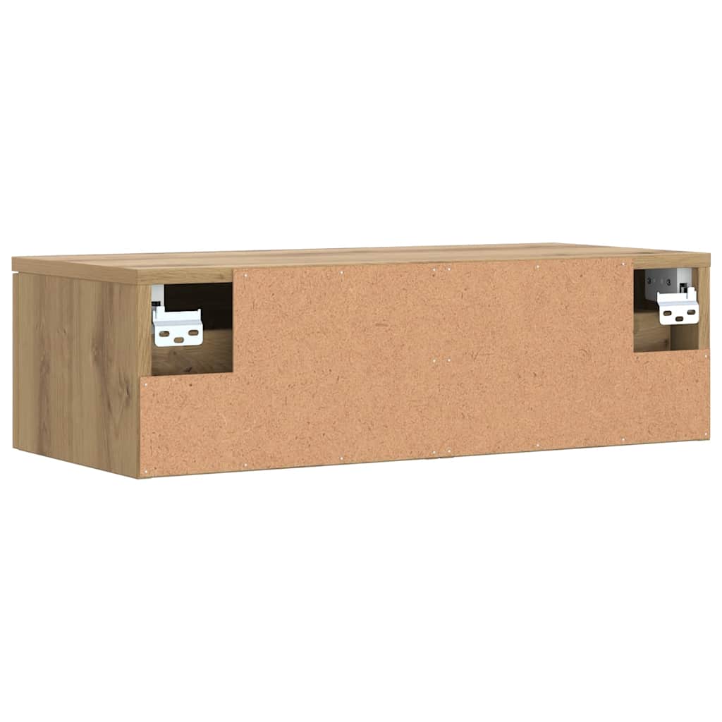 Vægskab 68x30x20 cm konstrueret træ kunsteg - egetræ - number 7.