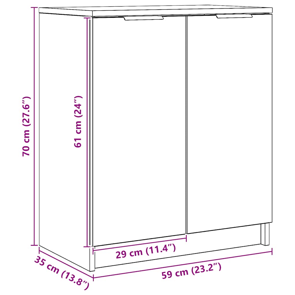 Botník 59x35x70 cm umělé dřevo umělé dub - řemeslný dub, 1 - number 10.