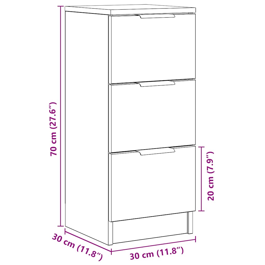 Skänk 30x30x70 cm konstgjort trä konstgjord ek - hantverksek, 1 - number 11.