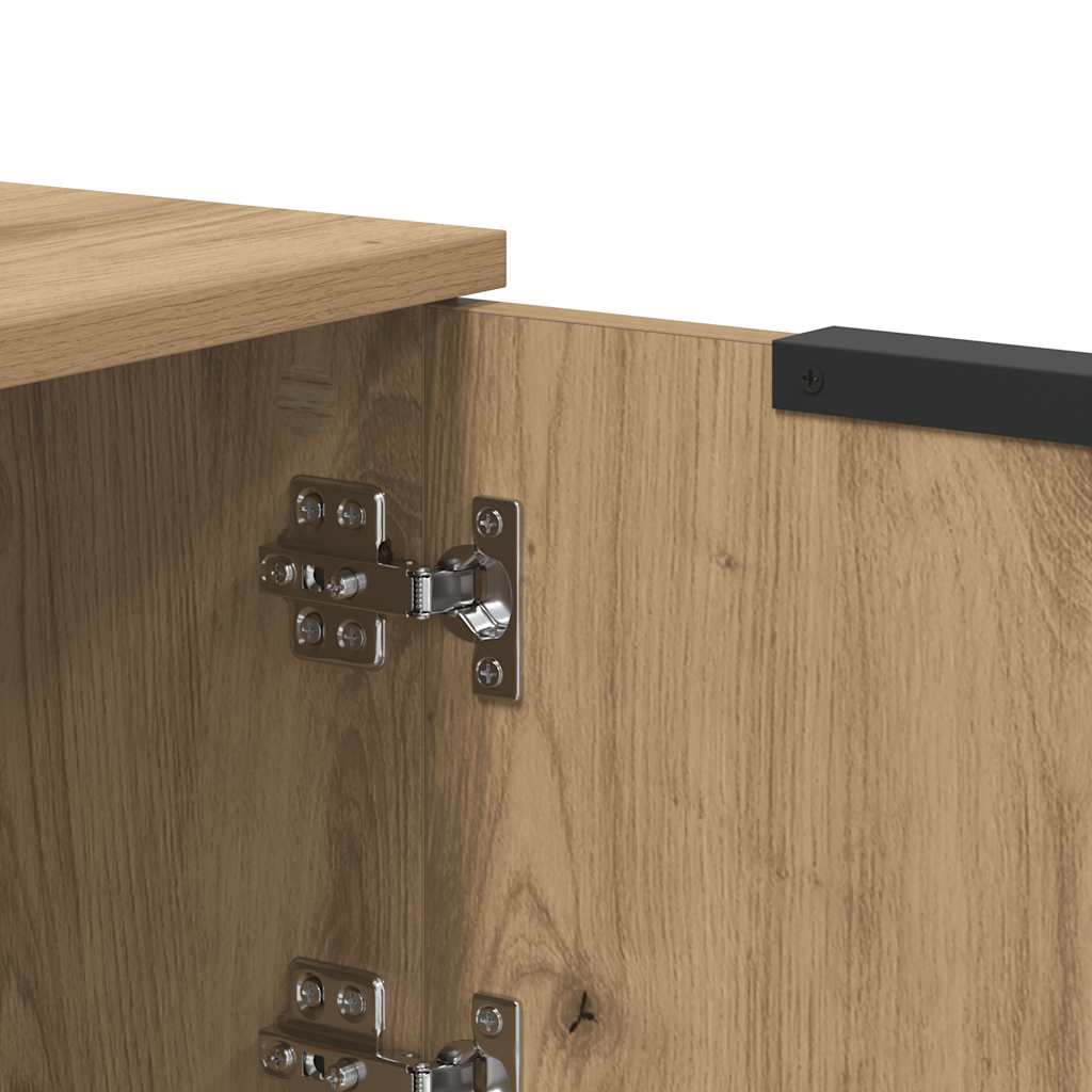 Stolik rtv 102x35x36,5 cm drewno klejone sztuczny dąb - dąb rzemieślniczy, 1 - number 9.