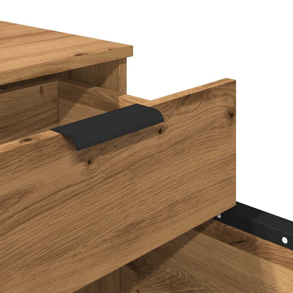 Arkivskab med hjul 45x38x54 cm konstrueret træ kunsteg - artisan eg, 1 - number 9.