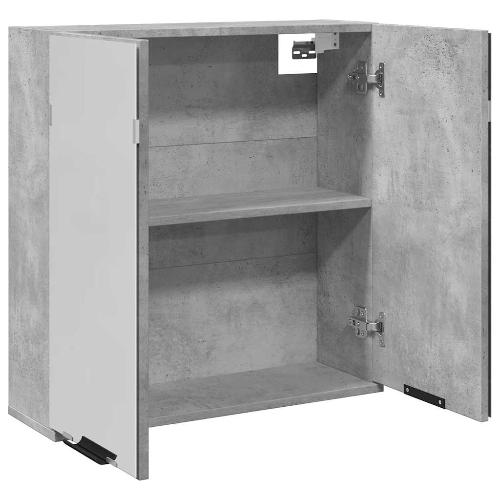 Kupaonski ormarić s ogledalom 64x20x66,5 cm konstruirano drvo - beton siva, ooo 1 - number 7.