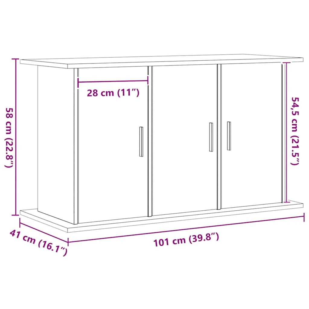Stol za akvarij izrađeno drvo umjetni hrast - umjetni hrast, 101 x 41 x 58 cm - number 10.