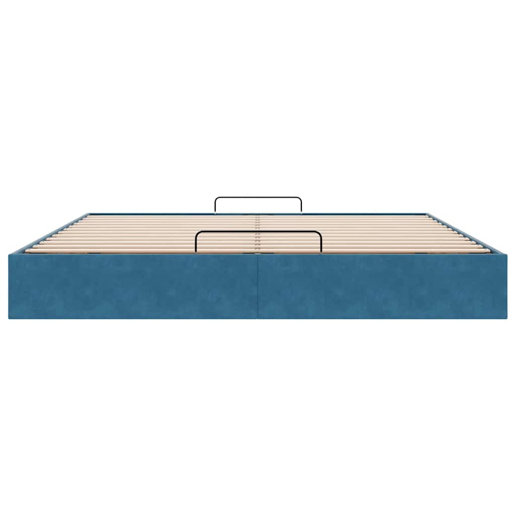 Osmańska rama łóżka bez materaca aksamit - ciemnoniebieski, 200 x 200 cm - number 7.