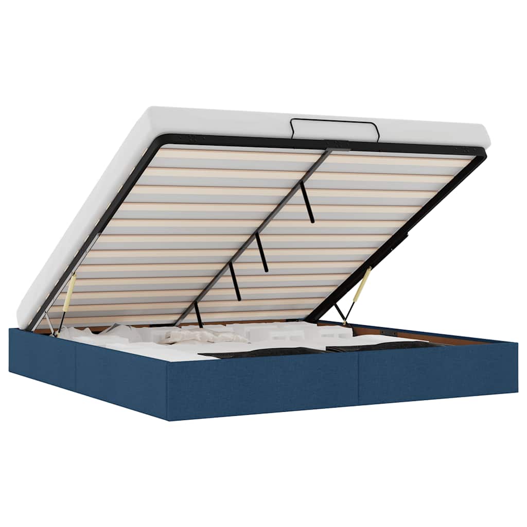 Osmannisk sengeramme uden madras stof - blå, 180 x 200 cm - number 2.