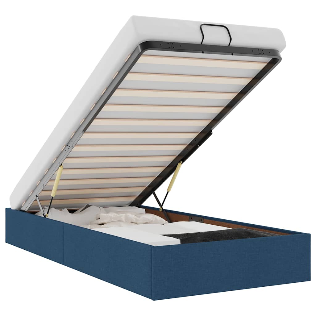 Osmannisk sengeramme uden madras stof - blå, 100 x 200 cm - number 2.