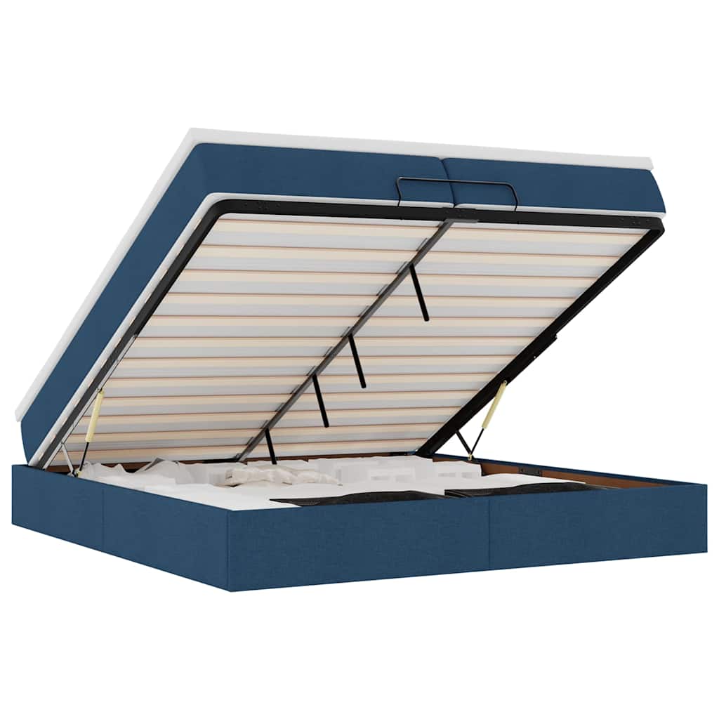 Stelaż łóżka otomana z materacami materiał - niebieski, 200 x 200 cm, ooo 3 - number 2.