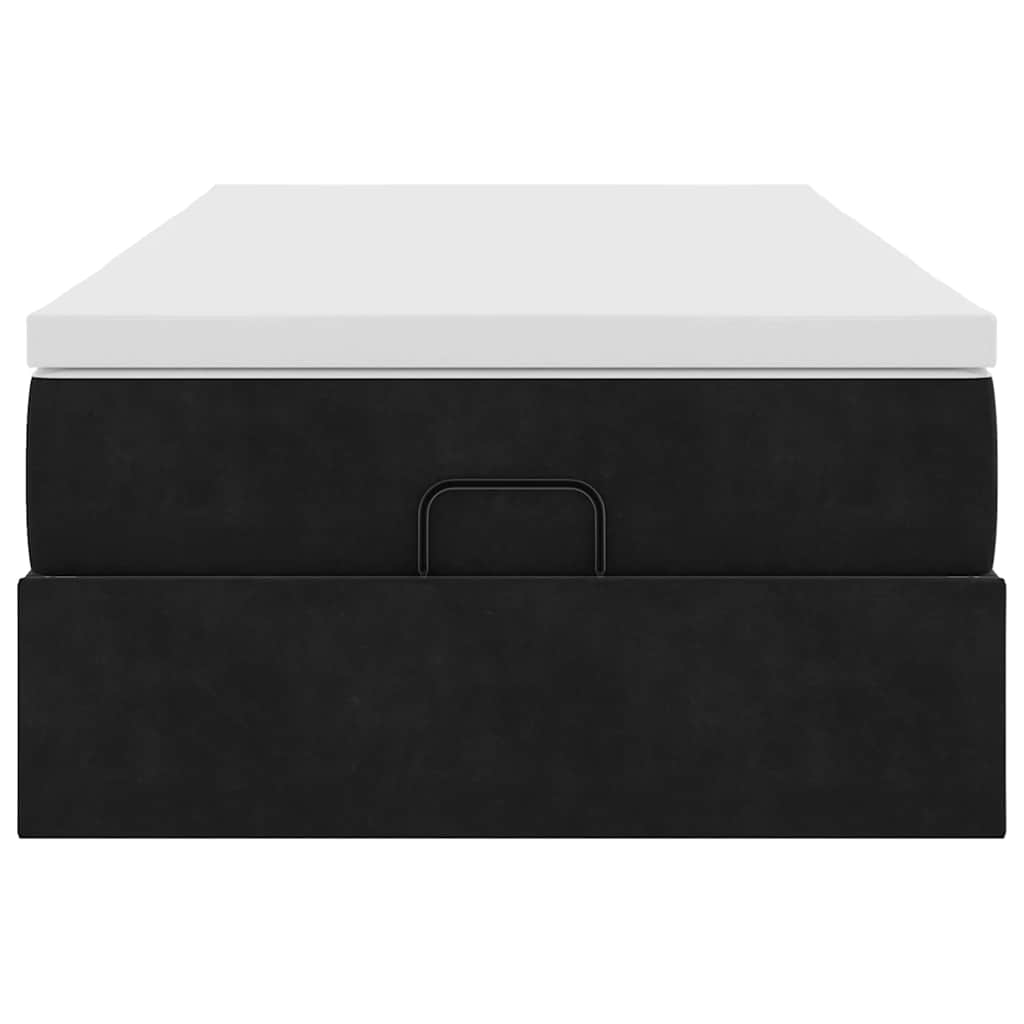 Osmannisk sengeramme med madras fløjl - sort, 90 x 190 cm, ooo 3 - number 7.