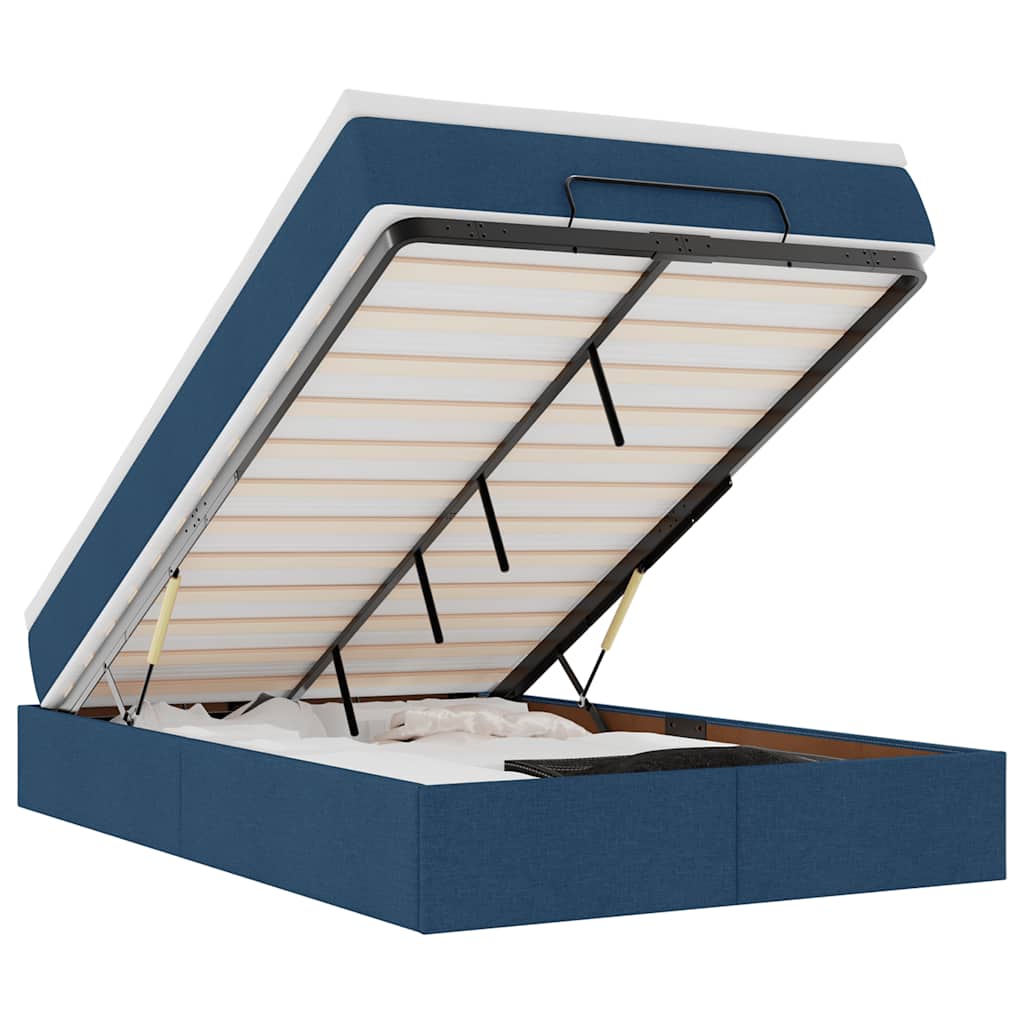 Okvir otomanskog kreveta s tkaninom madraca - plava, 120 x 200 cm, ooo 3 - number 2.