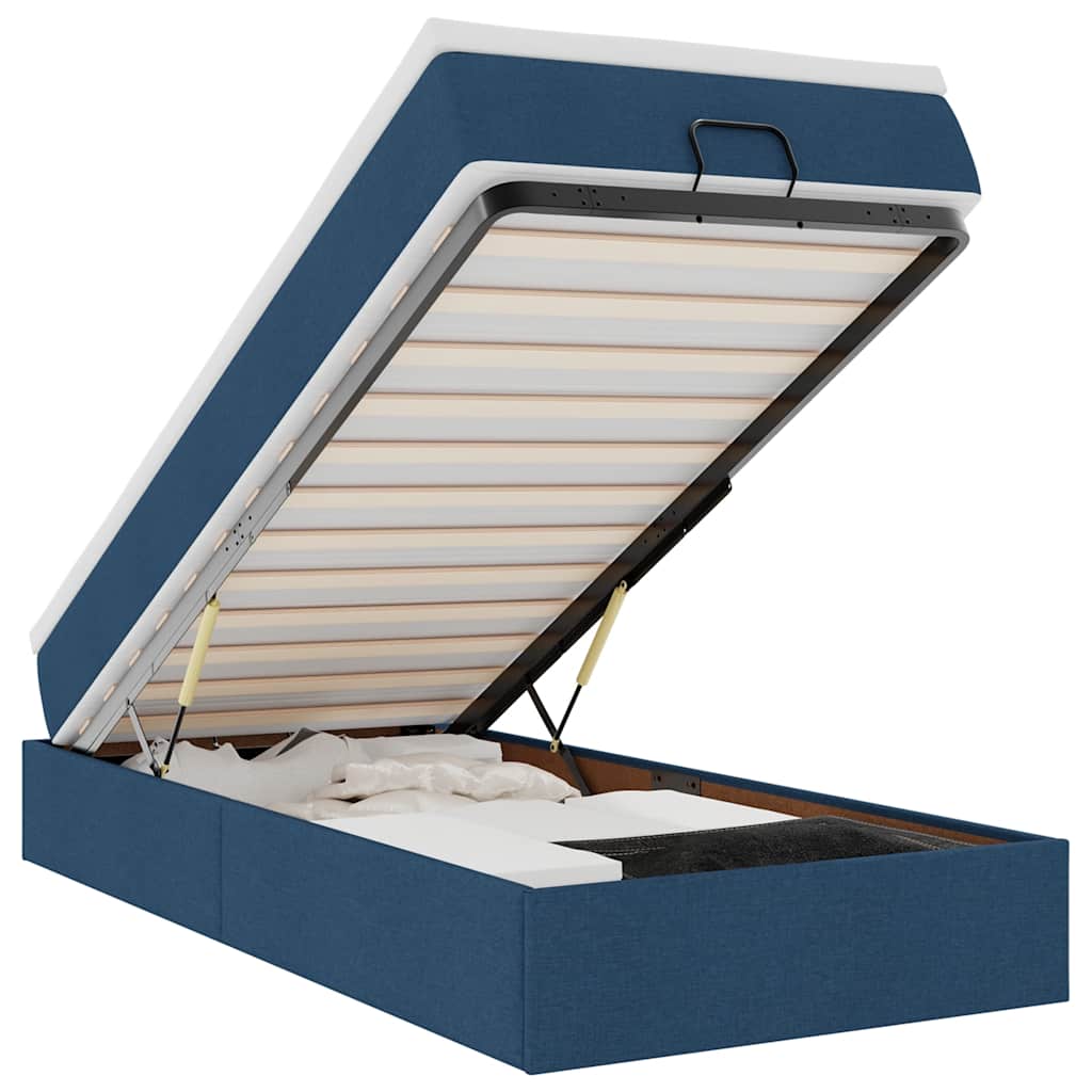 Osmannisk sengeramme med madras stof - blå, 100 x 200 cm, ooo 8 - number 2.