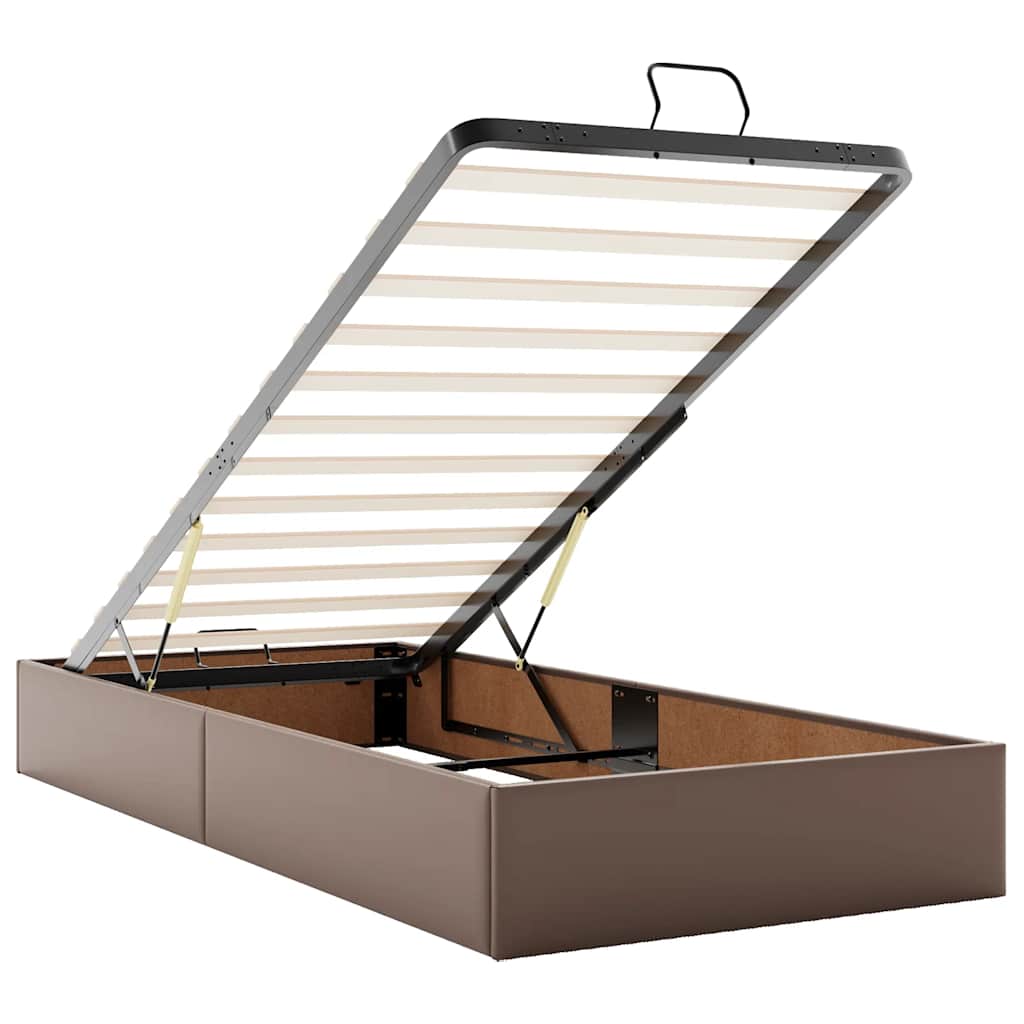 Osmannisk sengeramme uden madras kunstlæder - brun, 90 x 200 cm - number 10.