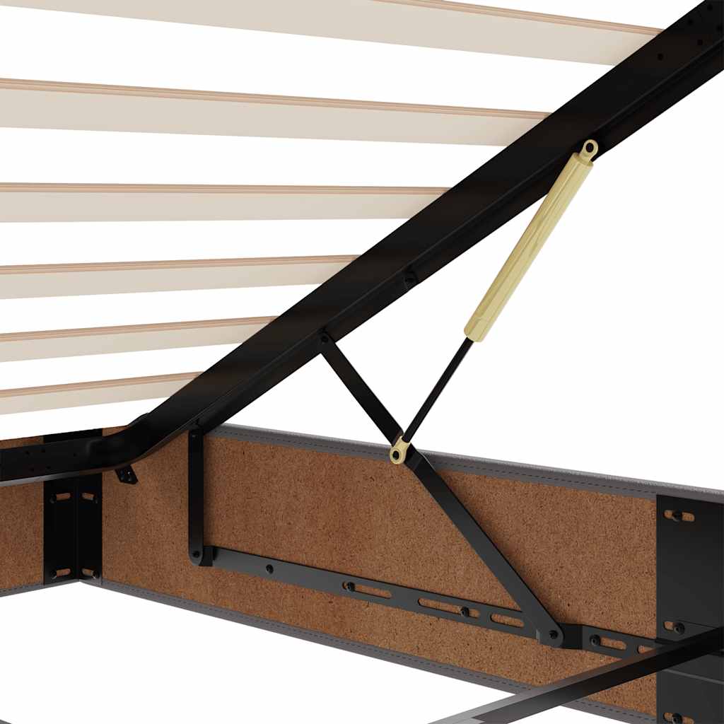 Osmannisk sengeramme med madrasser kunstlæder - grå, 200 x 200 cm - number 12.