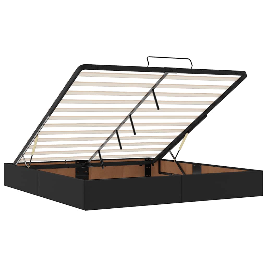 Osmannisk sengeramme med madras 200x200 cm kunstlæder sort - number 11.