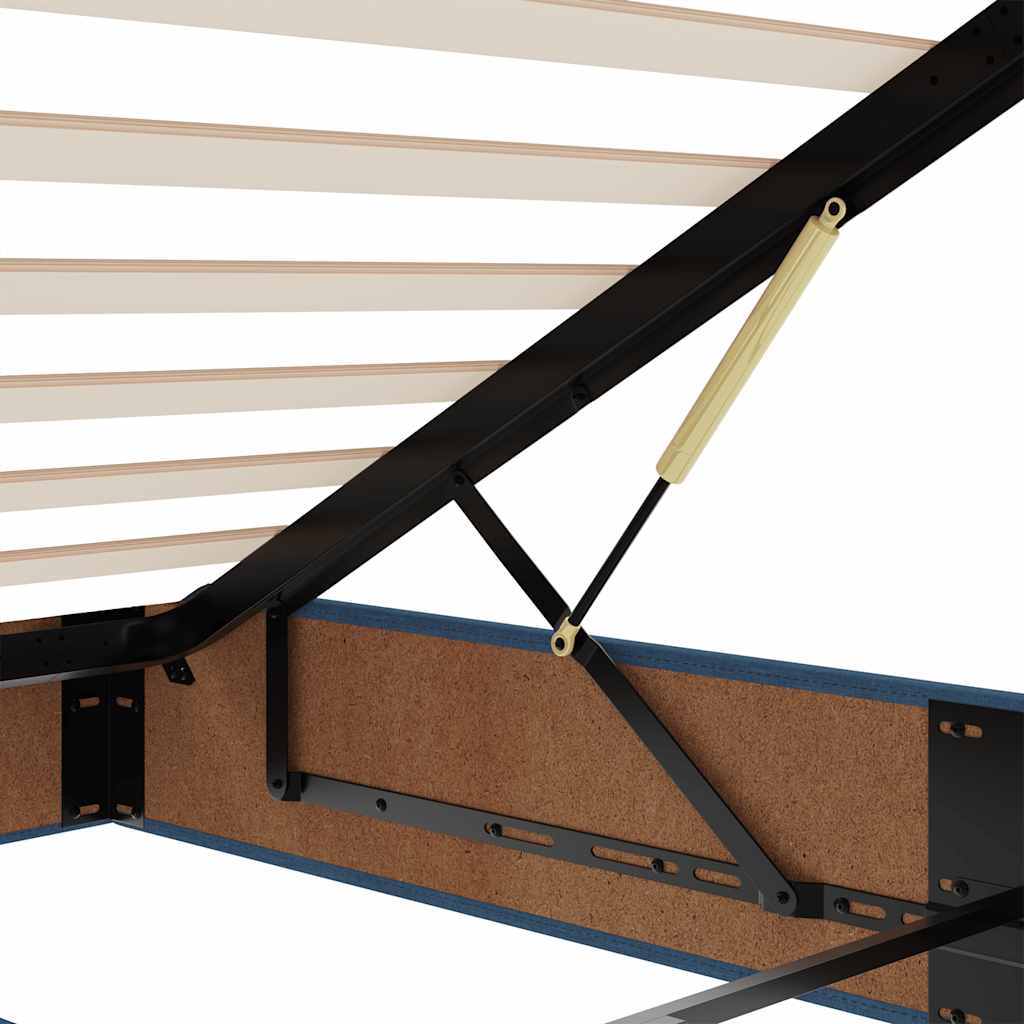 Ottoman seng med madras stof - blå, 90 x 200 cm, med pynteknapper - number 12.