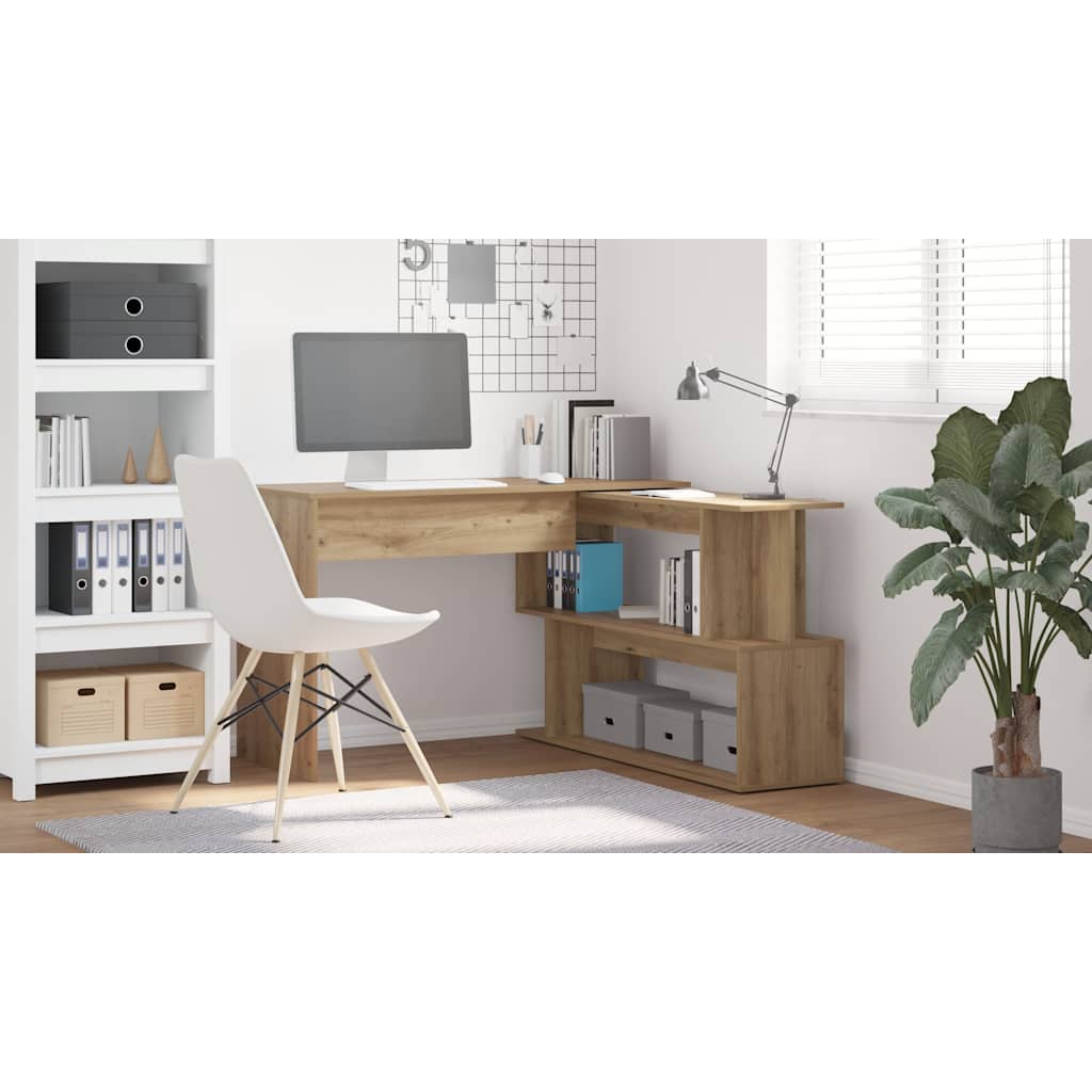 Biurko narożne 200,5x50x76 cm drewno klejone dąb rzemieślniczy - dąb rzemieślniczy - number 3.