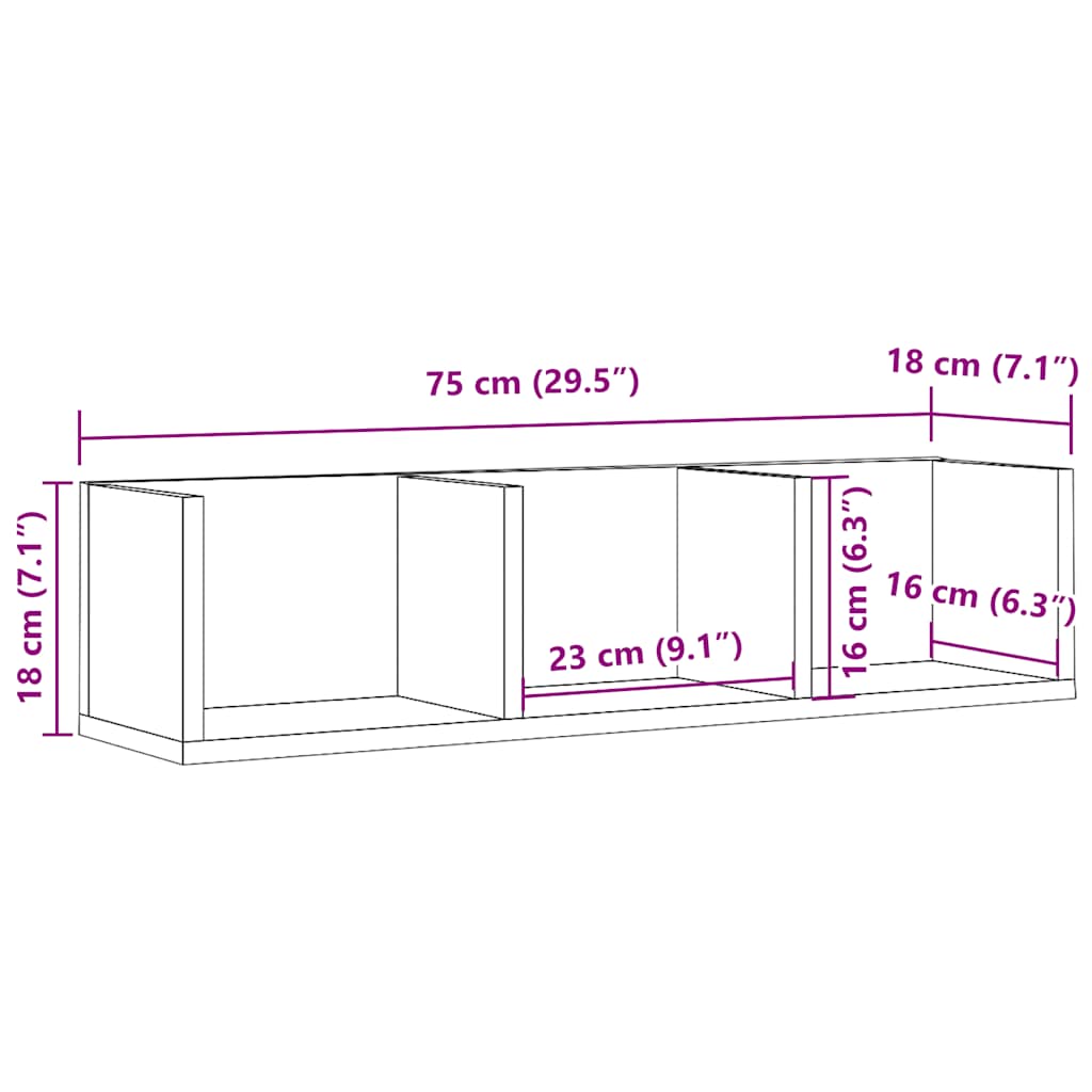 Cd-stativ 75x18x18 cm konstruert tre antikt tre - gammelt tre, 1 - number 9.