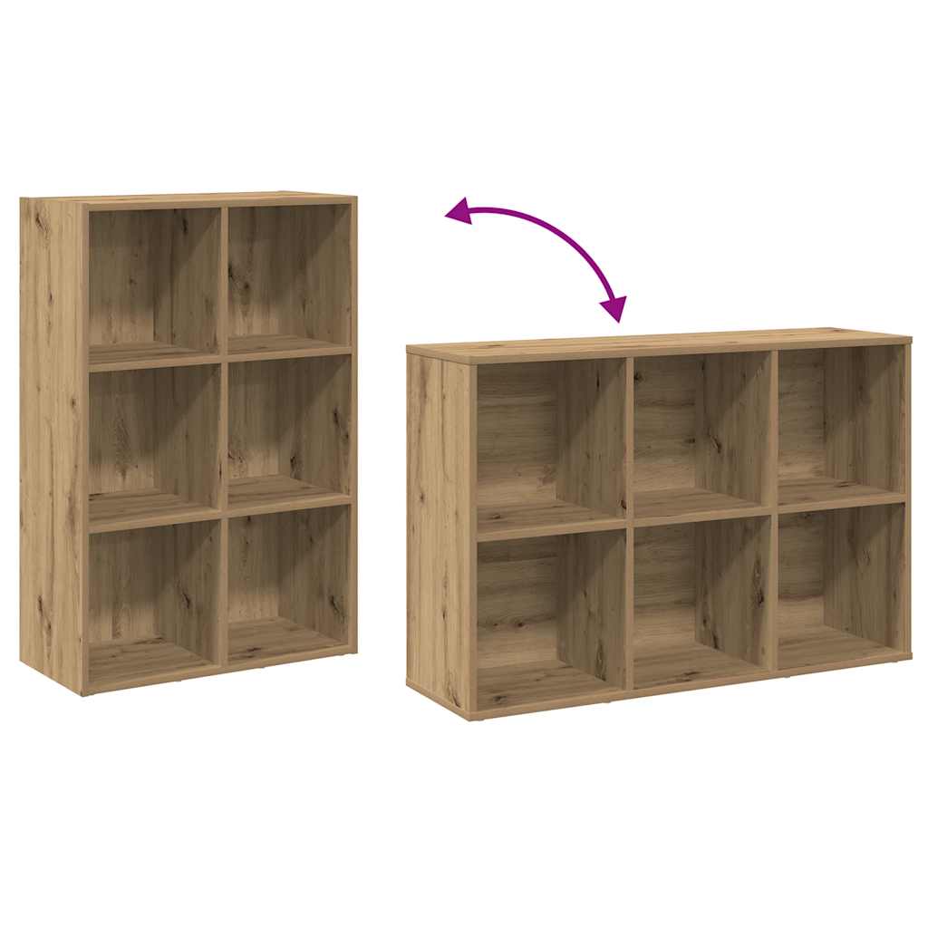 Bogreol/skænk konstrueret træ egetræ - artisan eg, 66 x 30 x 98 cm, 1 - number 8.