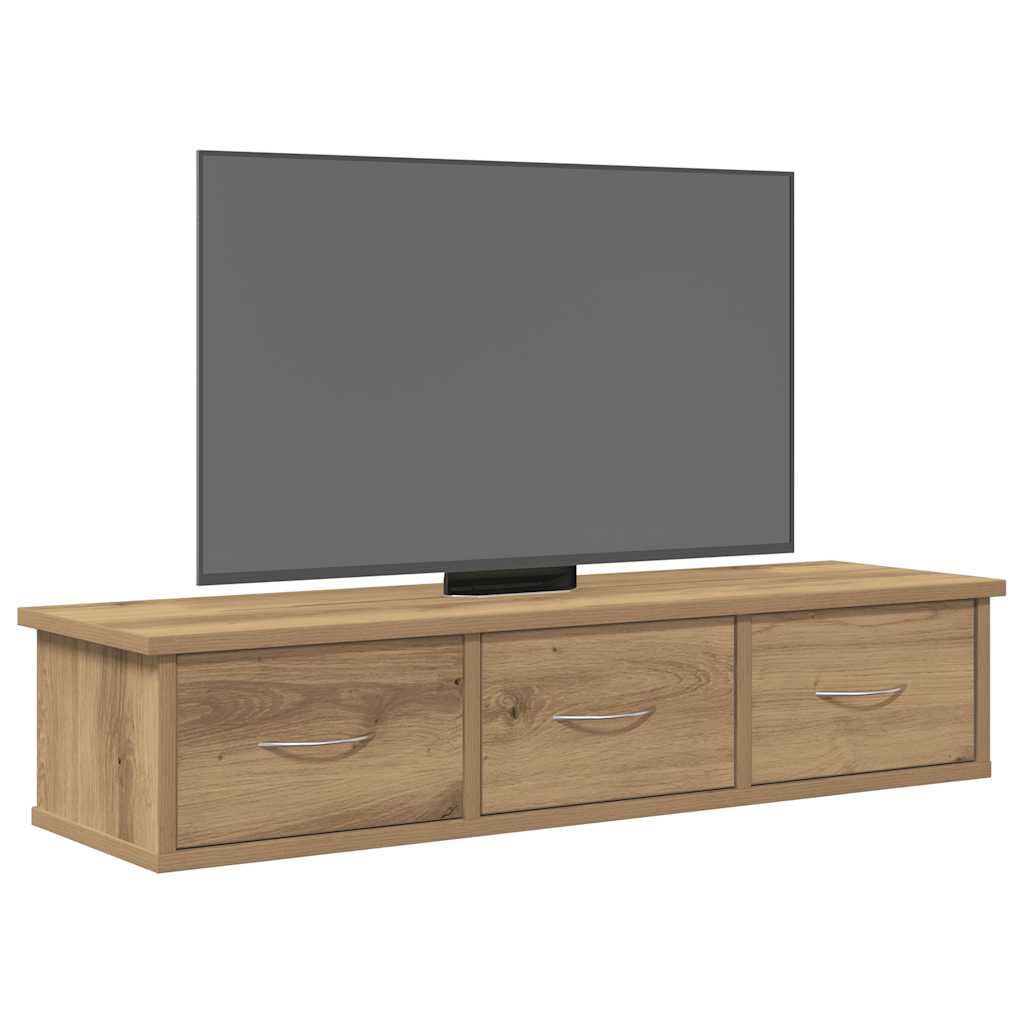 Szafka ścienna 88x26x18,5 cm drewno klejone sztuczny dąb - dąb rzemieślniczy, 1 - number 3.