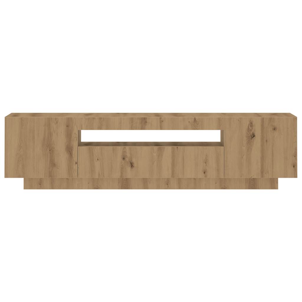 Tv-bord med led-lys 160x35x40 cm konstrueret træ kunsteg - number 7.