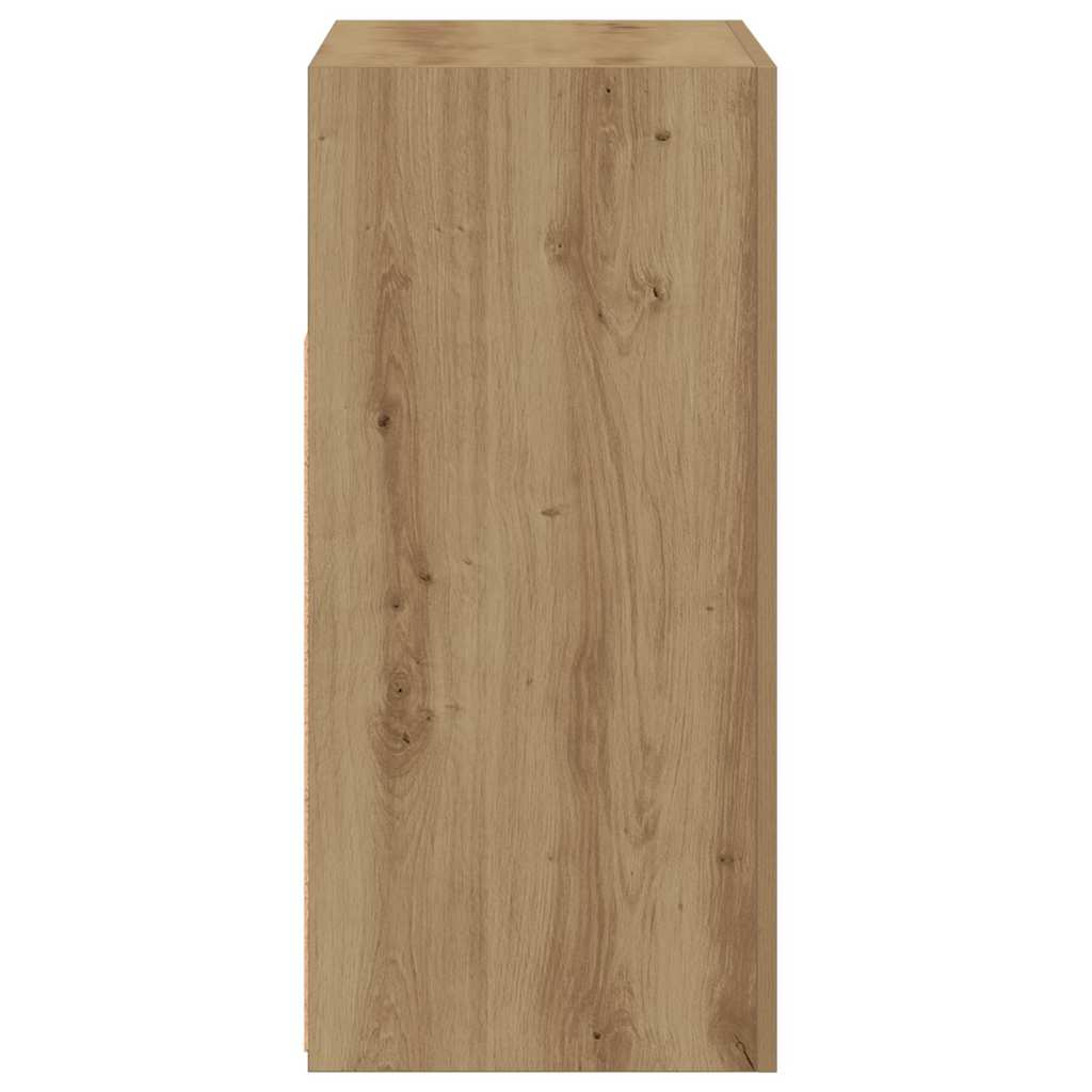 Skjenk med led-lys konstruert tre kunstig eik - håndverks eik, 80 x 35 x 75 cm, 1 - number 8.