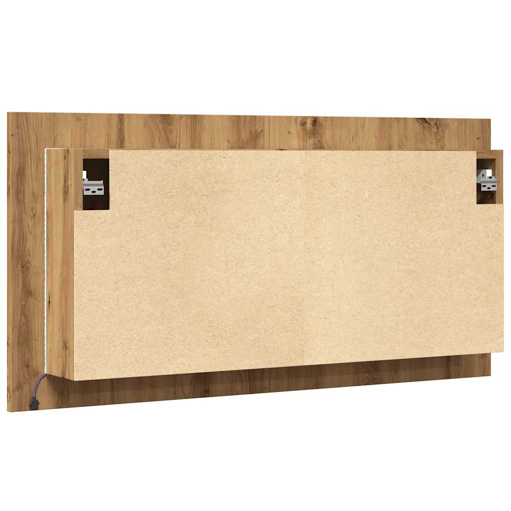 Ormarić s ogledalom i led svjetlom 90x12x45 cm izrađeno drvo umjetni hrast - umjetni hrast, 1 - number 9.
