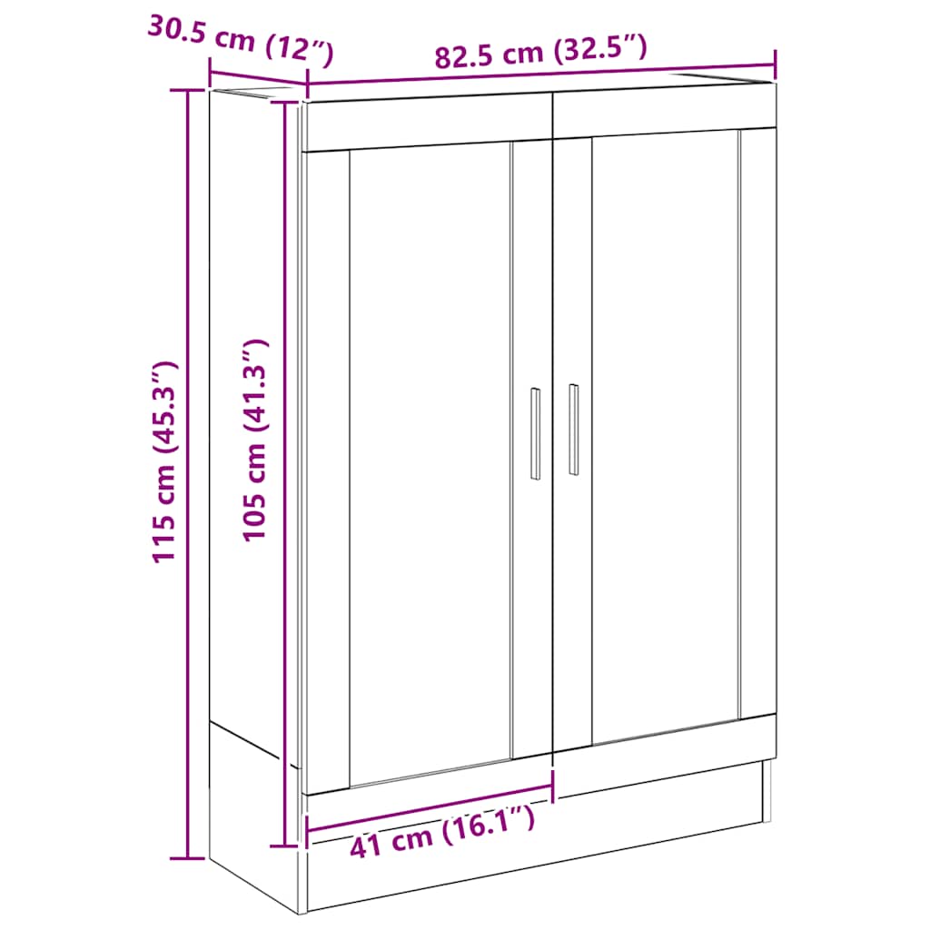 Bogskab 82,5x30,5x115 cm konstrueret træ kunsteg - artisan eg, 1, 115 cm - number 11.
