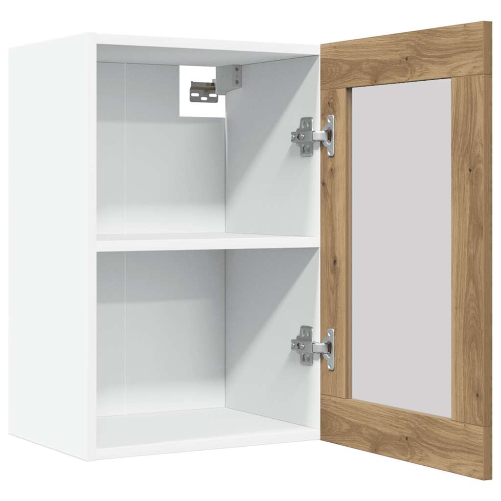 Væghængt glasskab 40x31x60 cm konstrueret træ kunsteg - artisan eg, 1, 1x væghængt glasskab (1 låge) 40 cm, x - number 4.