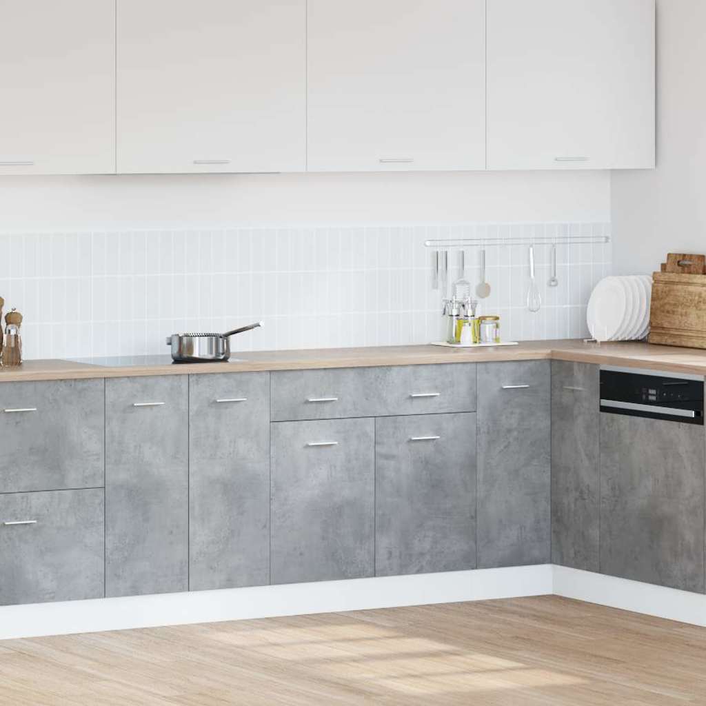 Skuffeunderskab 80x46x81,5 cm spånplade betongrå - number 3.