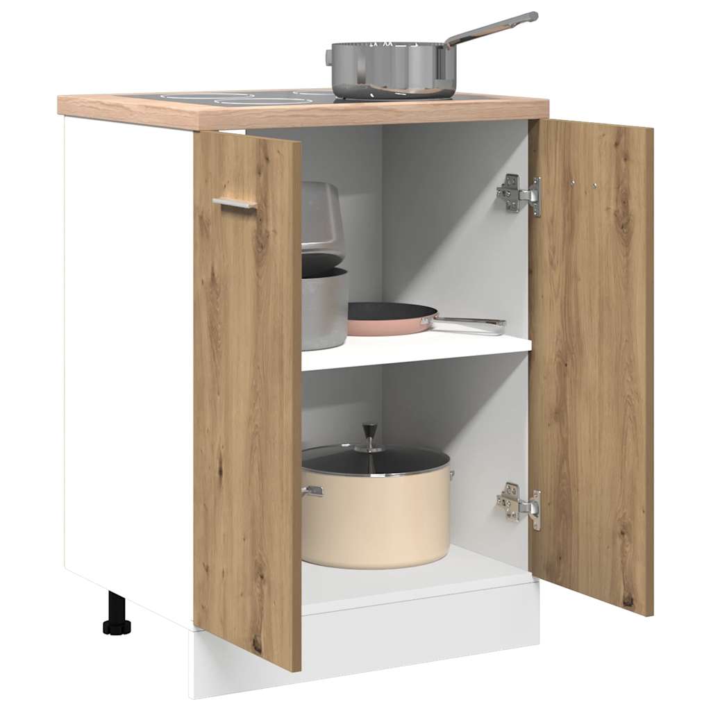 60x46x81,5 cm obrađeno drvo umjetni hrast - obrtnički hrast, 1, donji ormarić - number 4.