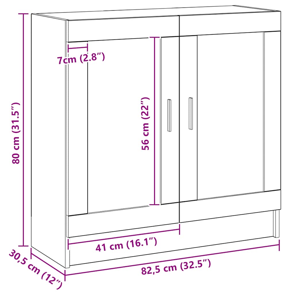 Bogskab 82,5x30,5x80 cm konstrueret træ kunsteg - artisan eg, 1, 80 cm - number 11.