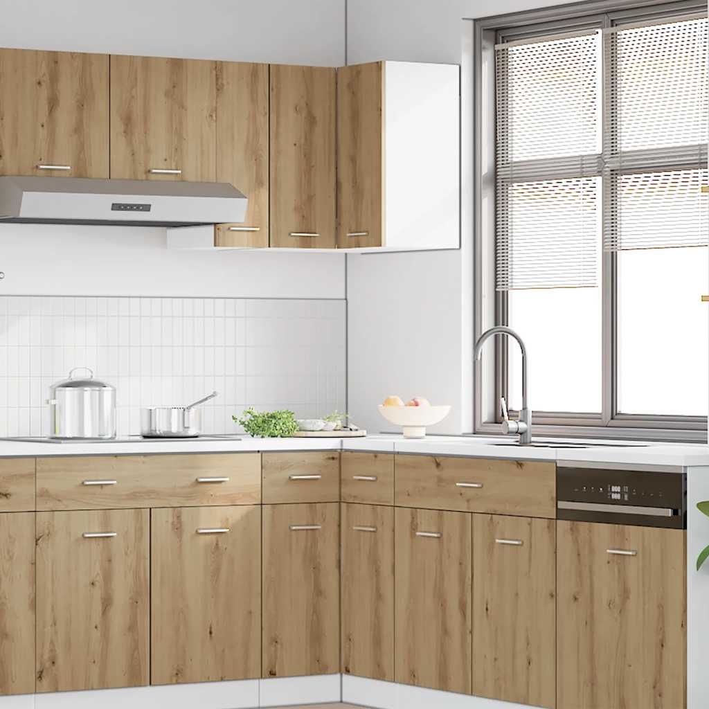 57x57x60 cm konstruert tre kunstig eik - håndverks eik, 1, vegghengt hjørneskap - number 3.