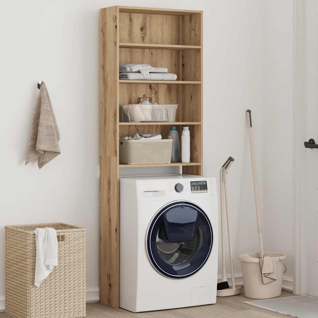 Washing machine cabinet 64x24x190 cm oak - artisan oak, 1 - number 3.