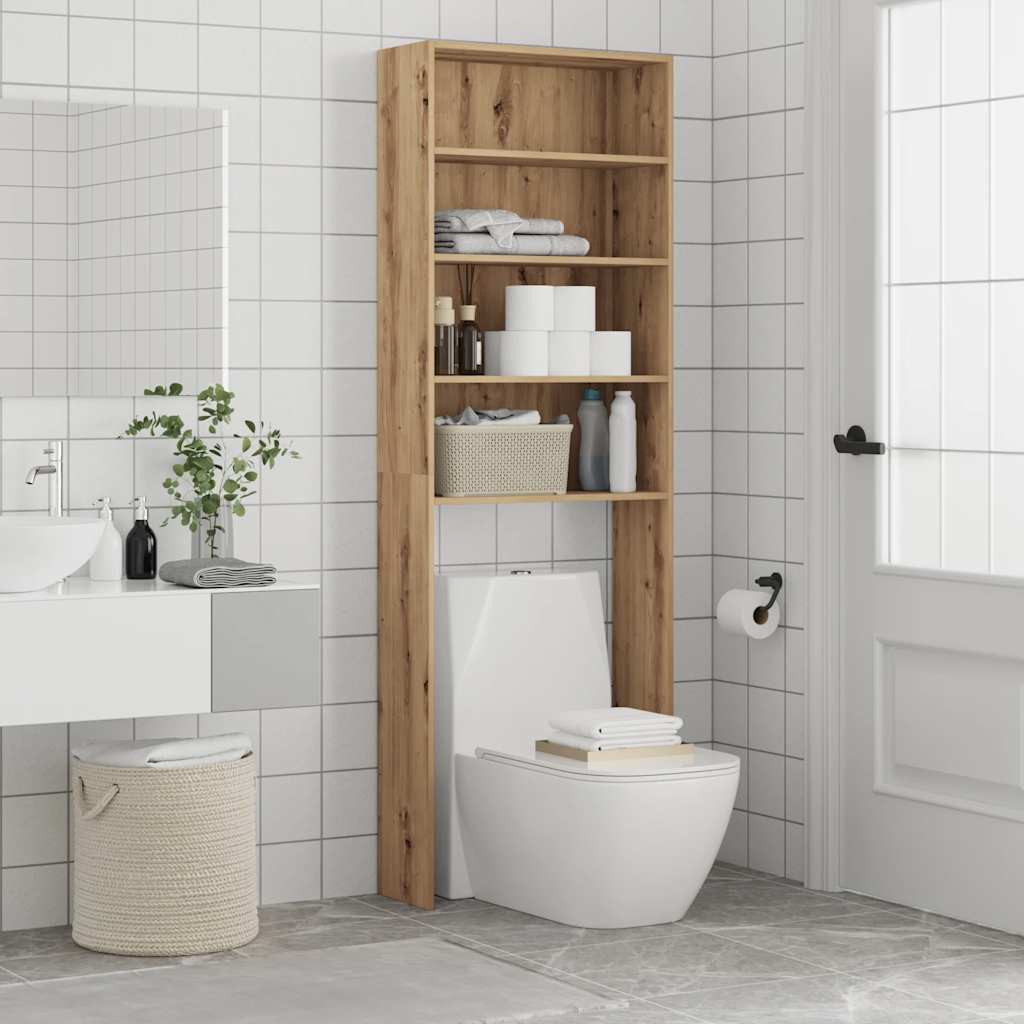 Washing machine cabinet 64x24x190 cm oak - artisan oak, 1 - number 5.