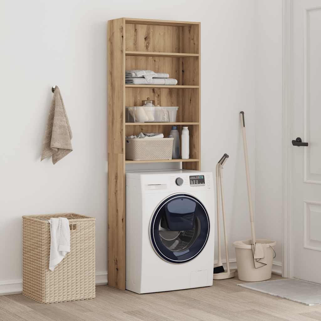 Washing machine cabinet 64x24x190 cm oak - artisan oak, 1 - number 4.